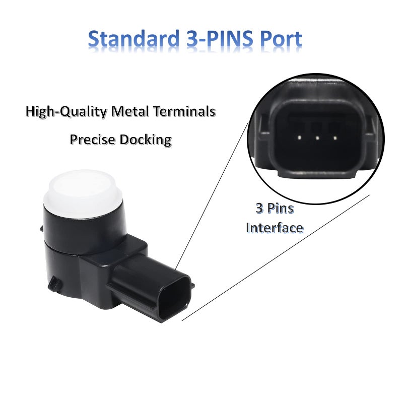 MANATEE 15239247 Backup Parking Assist Object Sensor, 25961316 Bumper Object Sensor for Chevy, for Cadillac, for GMC, for Buick Lucerne Enclave 25961317 25962147 (White 4PCS) - Image 5